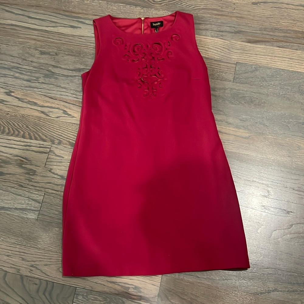 Cranberry sleeveless Laundry by Shelli Segal dress, Size 12.